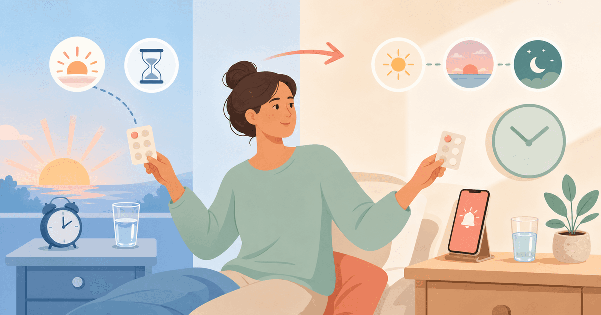 Una routine mattutina illustrata con compresse diventa una routine quotidiana più flessibile.